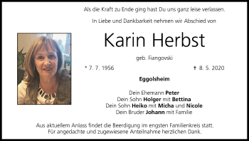 Anzeige von Karin Herbst von MGO