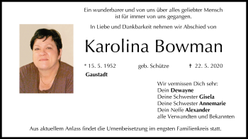 Anzeige von Karolina Bowman von MGO