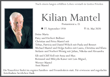 Anzeige von Kilian Mantel von MGO