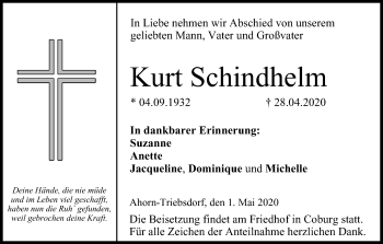 Anzeige von Kurt Schindhelm von MGO