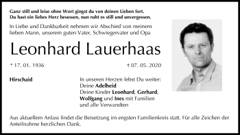 Anzeige von Leonhard Lauerhaas von MGO