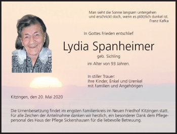 Anzeige von Lydia Spanheimer von MGO