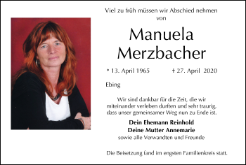 Anzeige von Manuela Merzbacher von MGO