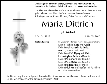 Anzeige von Maria Dittrich von MGO