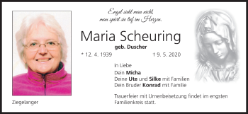 Anzeige von Maria Scheuring von MGO