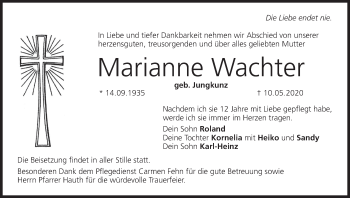 Anzeige von Marianne Wachter von MGO