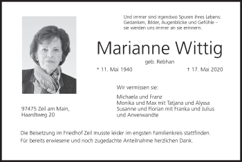 Anzeige von Marianne Wittig von MGO