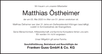 Anzeige von Matthias Östheimer von MGO