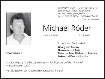 Anzeige von Michael Röder von MGO