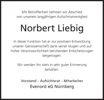 Anzeige von Norbert Liebig von MGO