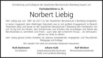 Anzeige von Norbert Liebig von MGO