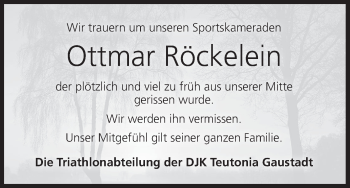 Anzeige von Ottmar Röckelein von MGO