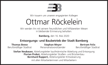 Anzeige von Ottmar Röckelein von MGO