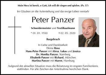 Anzeige von Peter Panzer von MGO