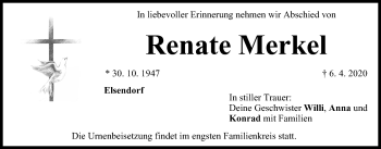 Anzeige von Renate Merkel von MGO