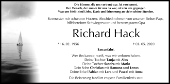 Anzeige von Richard Hack von MGO