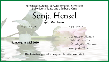 Anzeige von Sonja Hensel von MGO