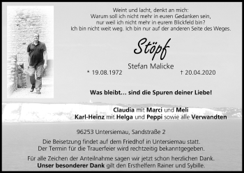 Anzeige von Stefan Malicke von MGO