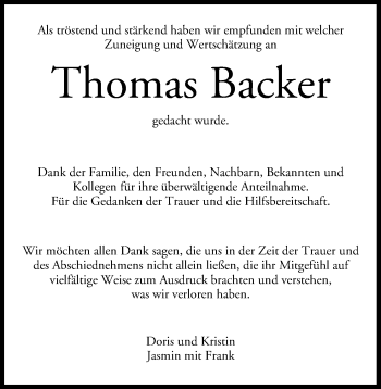 Anzeige von Thomas Backer von MGO