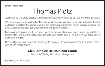Anzeige von Thomas Plötz von MGO
