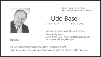 Anzeige von Udo Basel von MGO