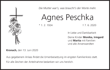 Anzeige von Agnes Peschka von MGO