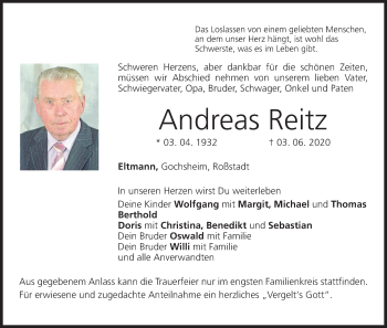 Anzeige von Andreas Reitz von MGO