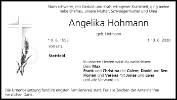 Anzeige von Angelika Hohmann von MGO