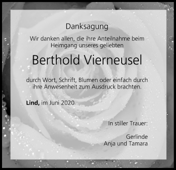 Anzeige von Berthold Vierneusel von MGO