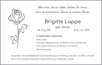 Anzeige von Brigitte Lappe von MGO