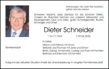 Anzeige von Dieter Schneider von MGO