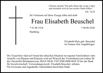 Anzeige von Elisabeth Beuschel von MGO