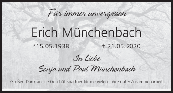 Anzeige von Erich Münchenbach von MGO