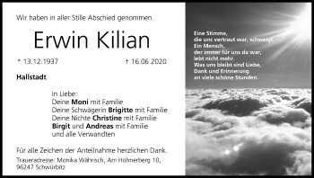Anzeige von Erwin Kilian von MGO