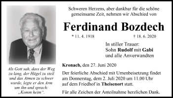Anzeige von Ferdinand Bozdech von MGO