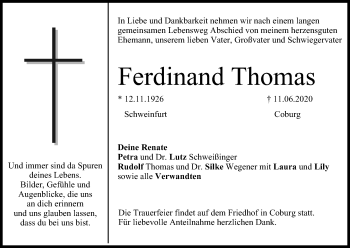 Anzeige von Ferdinand Thomas von MGO