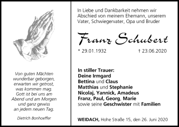 Anzeige von Franz Schubert von MGO