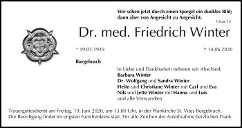 Anzeige von Friedrich Winter von MGO