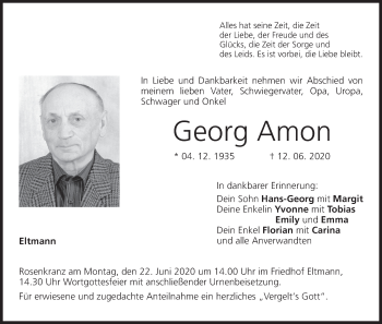 Anzeige von Georg Amon von MGO