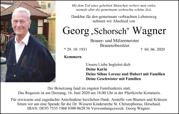 Anzeige von Georg  Wagner von MGO