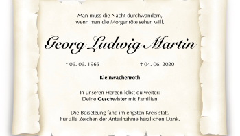 Anzeige von Georg Ludwig Martin von MGO
