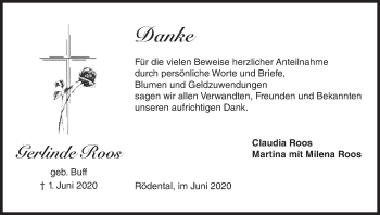 Anzeige von Gerlinde Roos von MGO