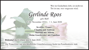 Anzeige von Gerlinde Roos von MGO