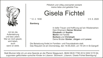Anzeige von Gisela Fichtel von MGO