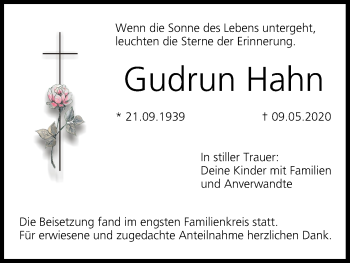 Anzeige von Gudrun Hahn von MGO