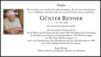 Anzeige von Günter Renner von MGO