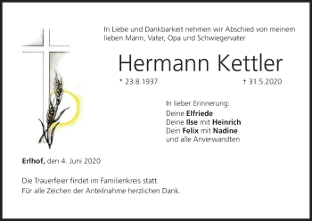 Anzeige von Hermann Kettler von MGO