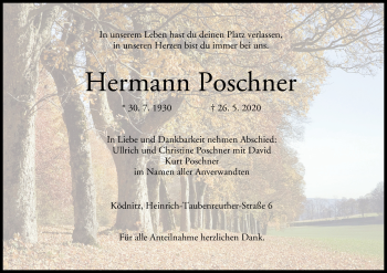 Anzeige von Hermann Poschner von MGO