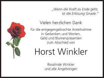 Anzeige von Horst Winkler von MGO