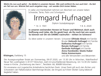Anzeige von Irmgard Hufnagel von MGO
